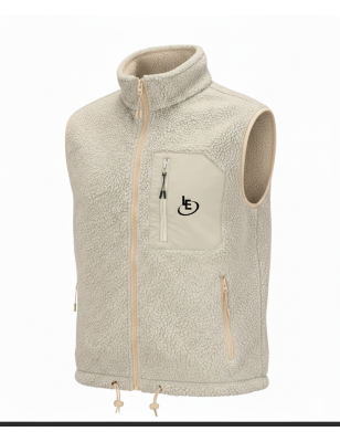 Bodywarmer Sherpa Unisexe Beige - Gilet Sans Manches Moumoute | Lôt'Entik
