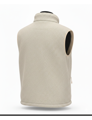 Bodywarmer Sherpa Unisexe Beige - Gilet Sans Manches Moumoute | Lôt'Entik