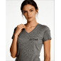 T-shirt Femme Col V Gris Chiné - Coupe Ajustée | Lôt'Entik