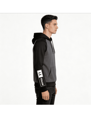 Hoodie Bicolore Gris & Noir - Sweat à Capuche Confort | Lôt'Entik