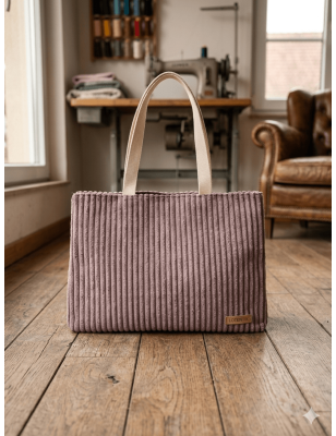Sac à Main en Coton Lilas - Velours Côtelé Milleraies | Lotentik
